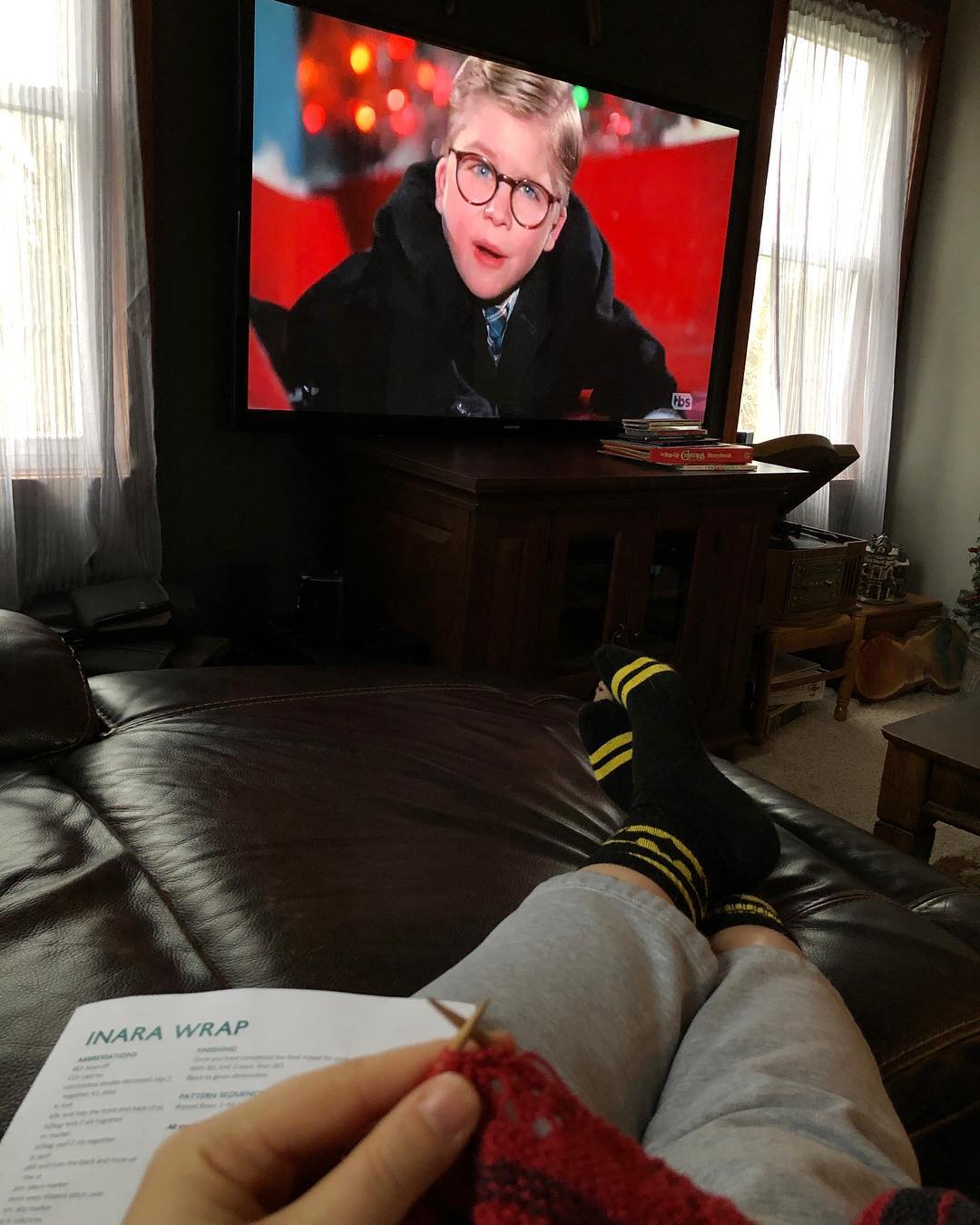 Knitting and Ralphie