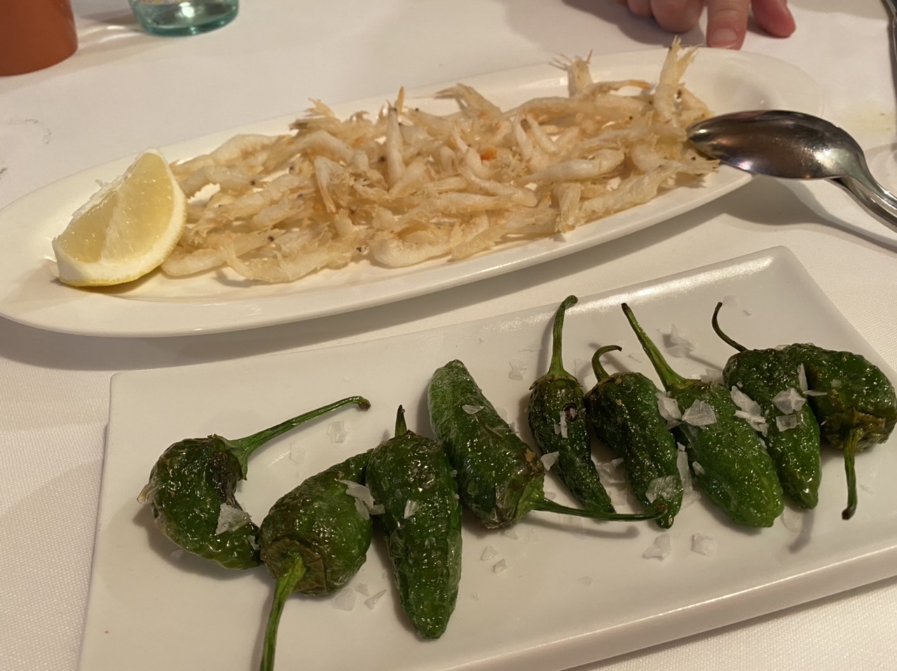 Peppers and fried fish