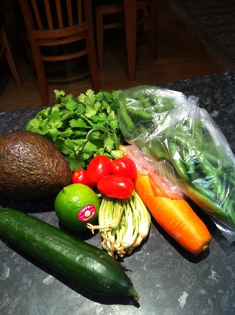 Ingredients for guac platter