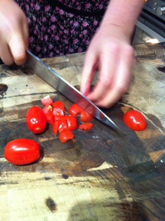 Chopping tomatoes