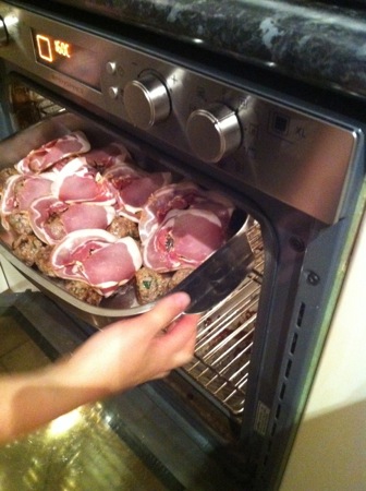 Meatballs into the oven